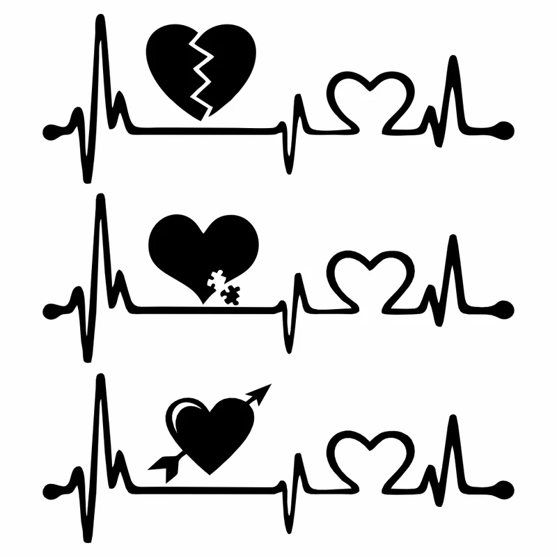 برچسب بدنه خودرو ماتریسیو طرح ضربان قلب کد M203 مجموعه 3 عددی
