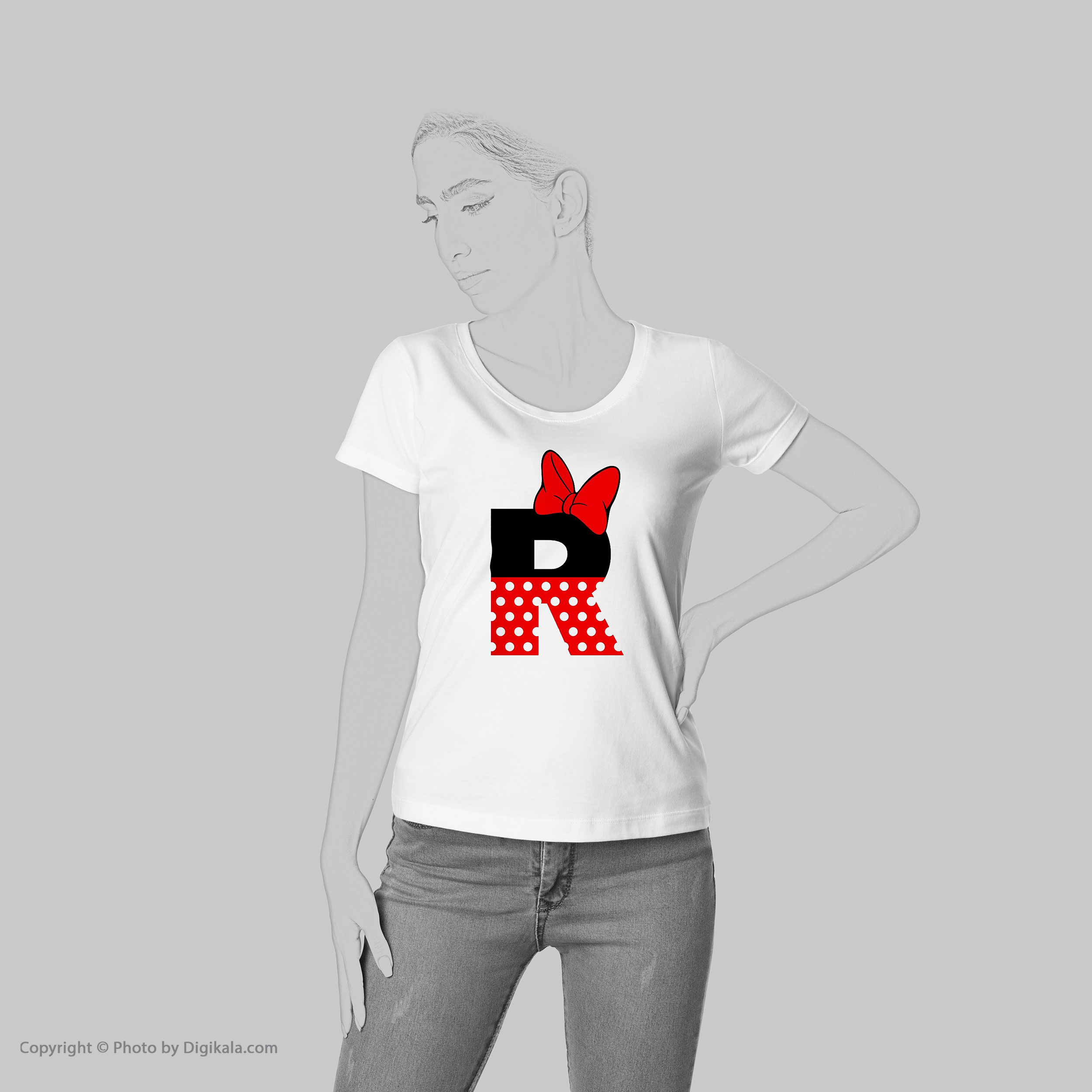 تی شرت آستین کوتاه زنانه شین دیزاین طرح میکی موس R کد 4533 -  - 2