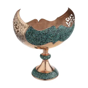 شکلات خوری فیروزه کوبی مسی مدل کشکول کد 666