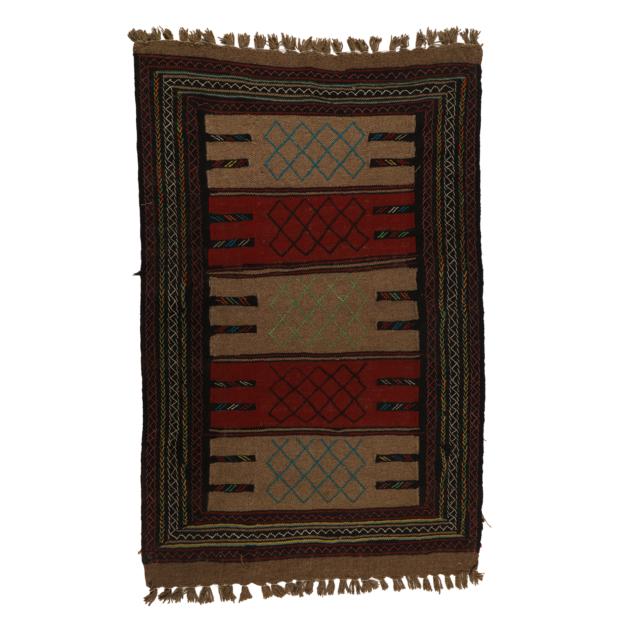 گلیم دستبافت دومتری طرح سفره کردی کد 140501