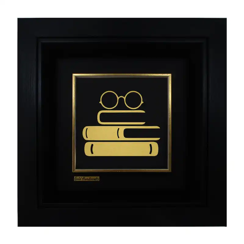 تابلو طلا کوب زرکات طرح استاد و معلم مدل F180