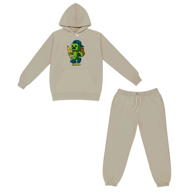 ست هودی و شلوار راحتی بچگانه مدل ماینکرفت کد v10 