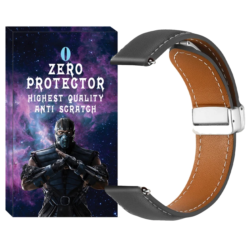 بند زیرو مدل MAG Leather ZR مناسب برای ساعت هوشمند آمیزفیت GTR 42mm / Pop / Pop 2 / Pop pro