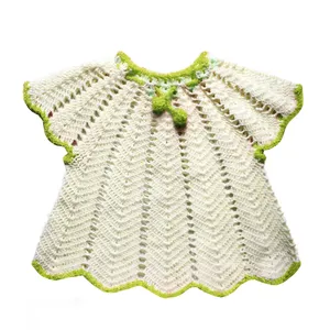 پیراهن بافتنی دخترانه مدل پرنسس رنگ سبز