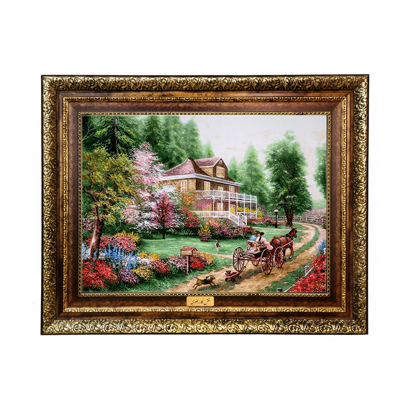 تابلو فرش ماشینی نقش نگار رضوی طرح منظره کد 1659H