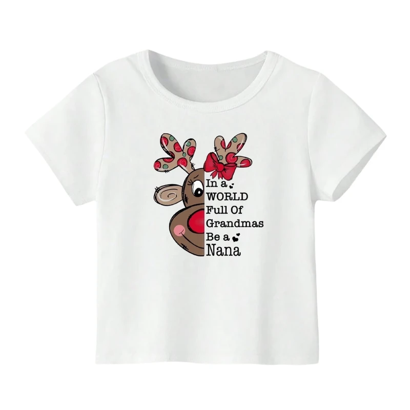 تی شرت آستین کوتاه بچگانه مدل گوزن کریسمس کد 11