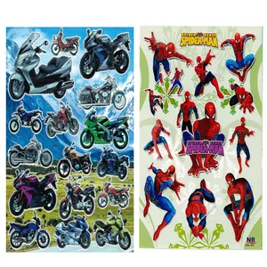 استیکر کودک طرح مرد عنکبوتی و موتور کد CT111 مجموعه 2 عددی 