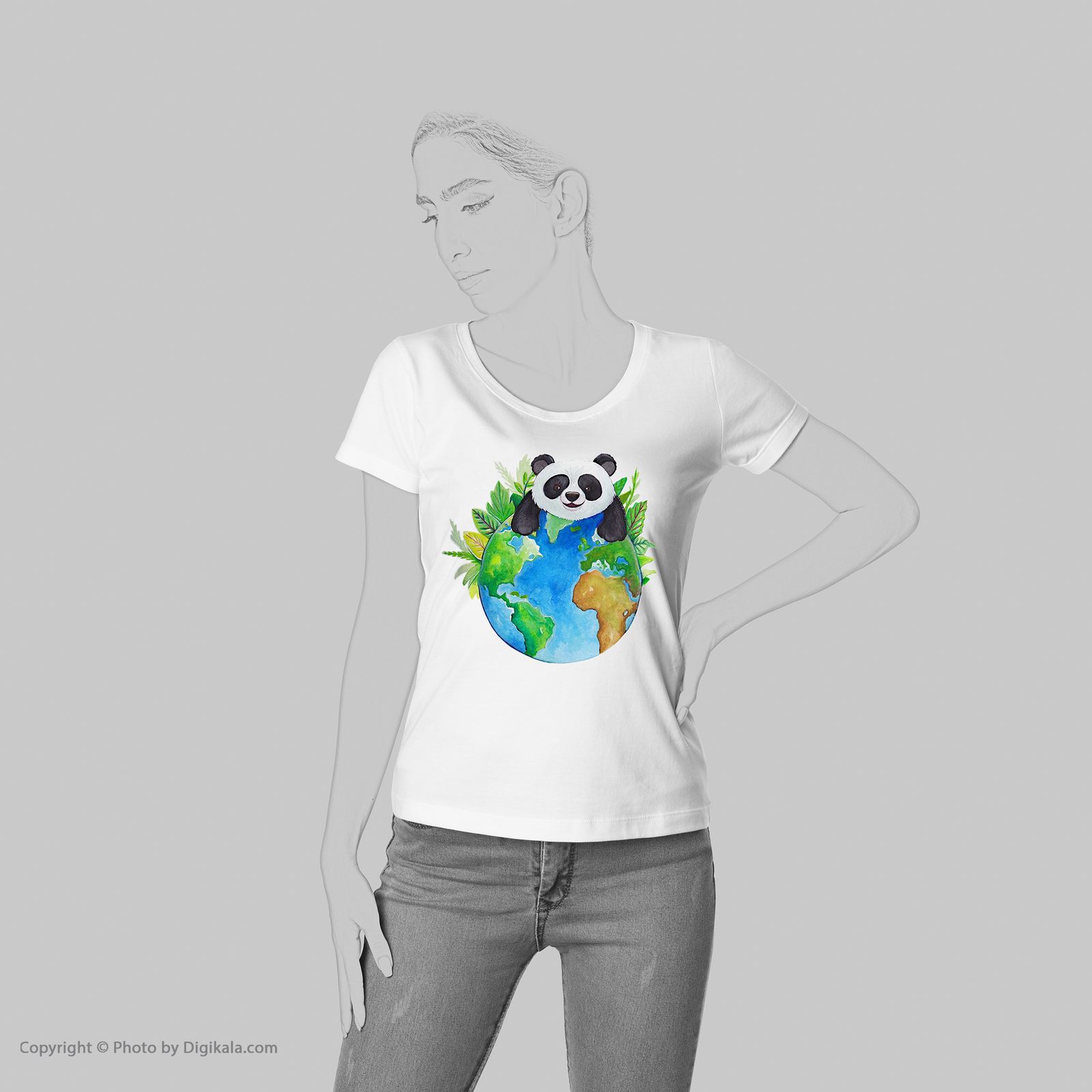 تی شرت آستین کوتاه شین دیزاین طرح پاندا کد 4451 -  - 2