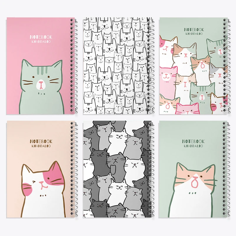 دفتر نقاشی 50 برگ خندالو طرح گربه (Cat) کد 49 مجموعه 6 عددی
