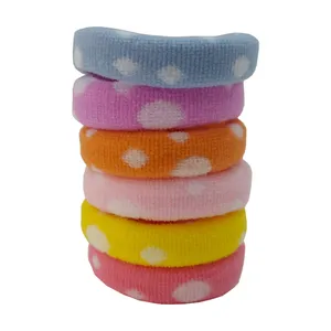 کش مو دخترانه مدل فانتزی حوله ای طرح توپی بسته 6 عددی