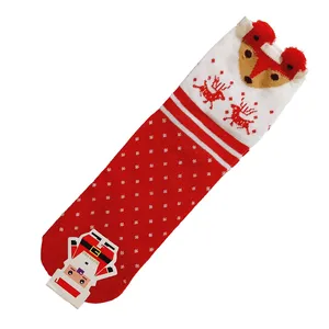 جوراب ساق بلند دخترانه مدل کریسمسی کد 01