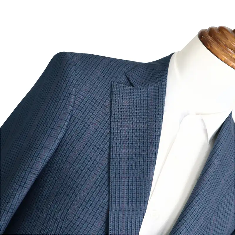 کت تک مردانه مدل یقه انگلیسی چهارخانه عالیجناب slim fit کد 210444.3