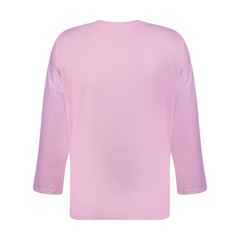 ست تیشرت آستین بلند و شلوار زنانه افراتین مدل 6589 رنگ صورتی