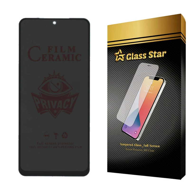 محافظ صفحه نمایش سرامیکی حریم شخصی گلس استار مدل PRIVACYCRS مناسب برای گوشی موبایل شیائومی Redmi Note 11 SE India