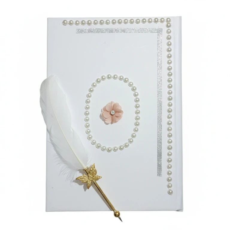 دفتر بله برون 4 برگ مدل ستایش به همراه خودکار