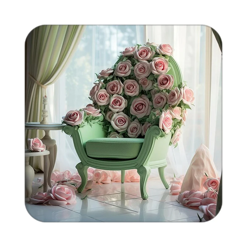 زیر لیوانی کاکتی طرح گل مدل mp15909