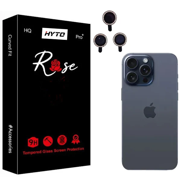 محافظ لنز دوربین هیتو مدل Rose Jewel Guard مناسب برای گوشی موبایل اپل Iphone 15 pro Max