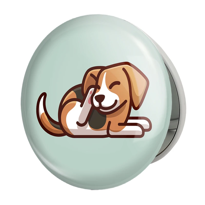 آینه جیبی خندالو طرح حیوانات بامزه سگ مدل تاشو کد 28387 