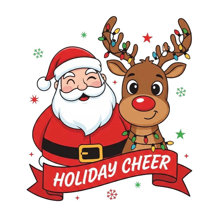 استیکر پارچه و لباس پاد آفرین مدل کریسمس بابانوئل کاج گوزن آدم برفی کد S3076