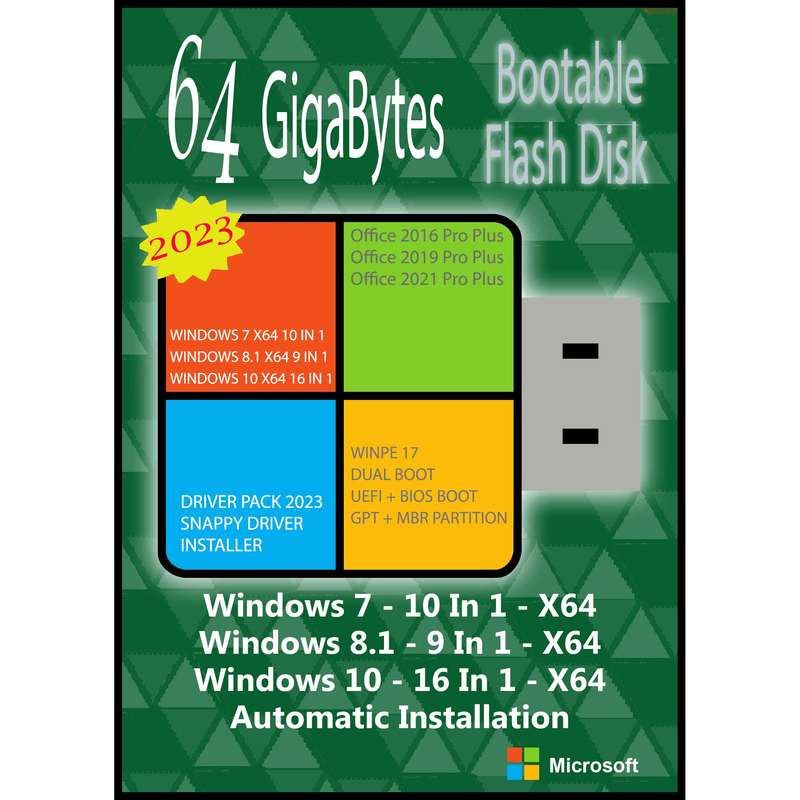 سیستم عامل Windows 7 8.1 10 AIO 35in3 X64 2023 - Driver Pack 2023 - Office 16-19-21 نشر مایکروسافت سیستم عامل Windows 7 8.1 10 AIO 35in3 X64 2023 - Driver Pack 2023 - Office 16-19-21 نشر مایکروسافت