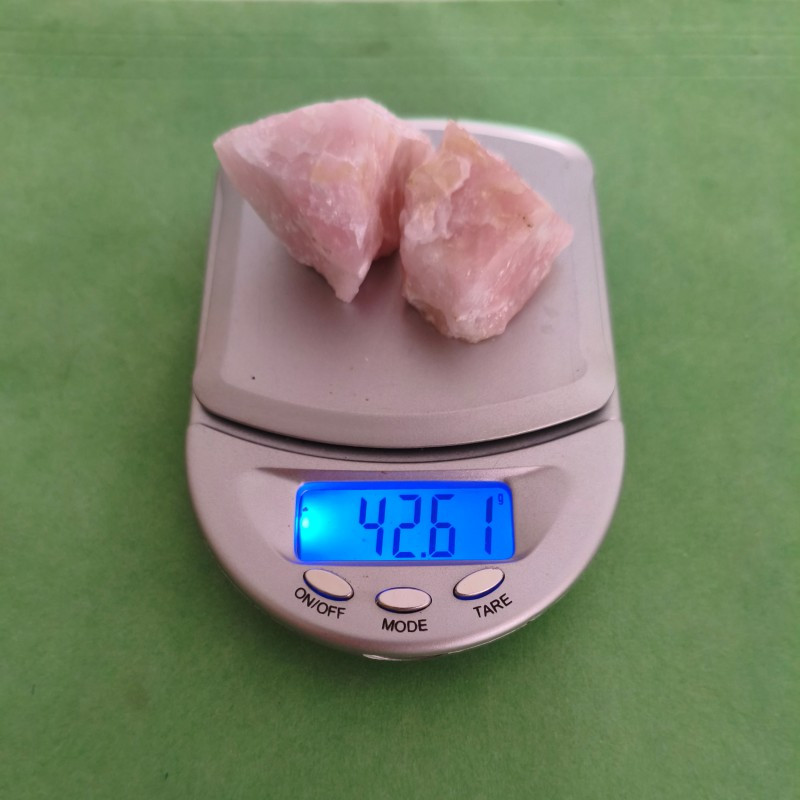 سنگ راف رز کوارتز مدل طبیعی مجموعه دو عددی