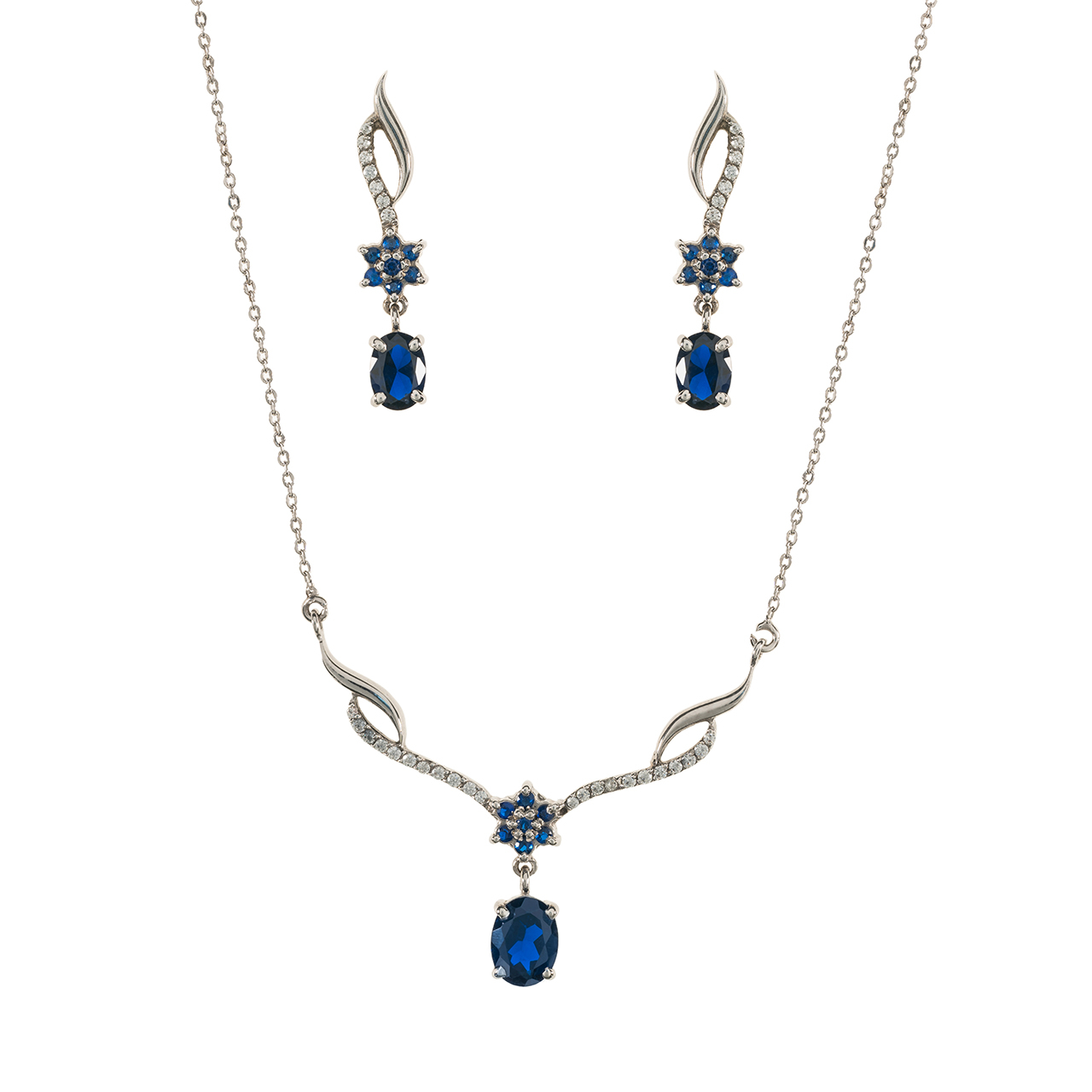 نیم ست نقره زنانه جواهری سون مدل 2745