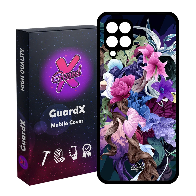 کاور گارد ایکس طرح Flower مدل Glass10172 مناسب برای گوشی موبایل سامسونگ Galaxy A22 4G