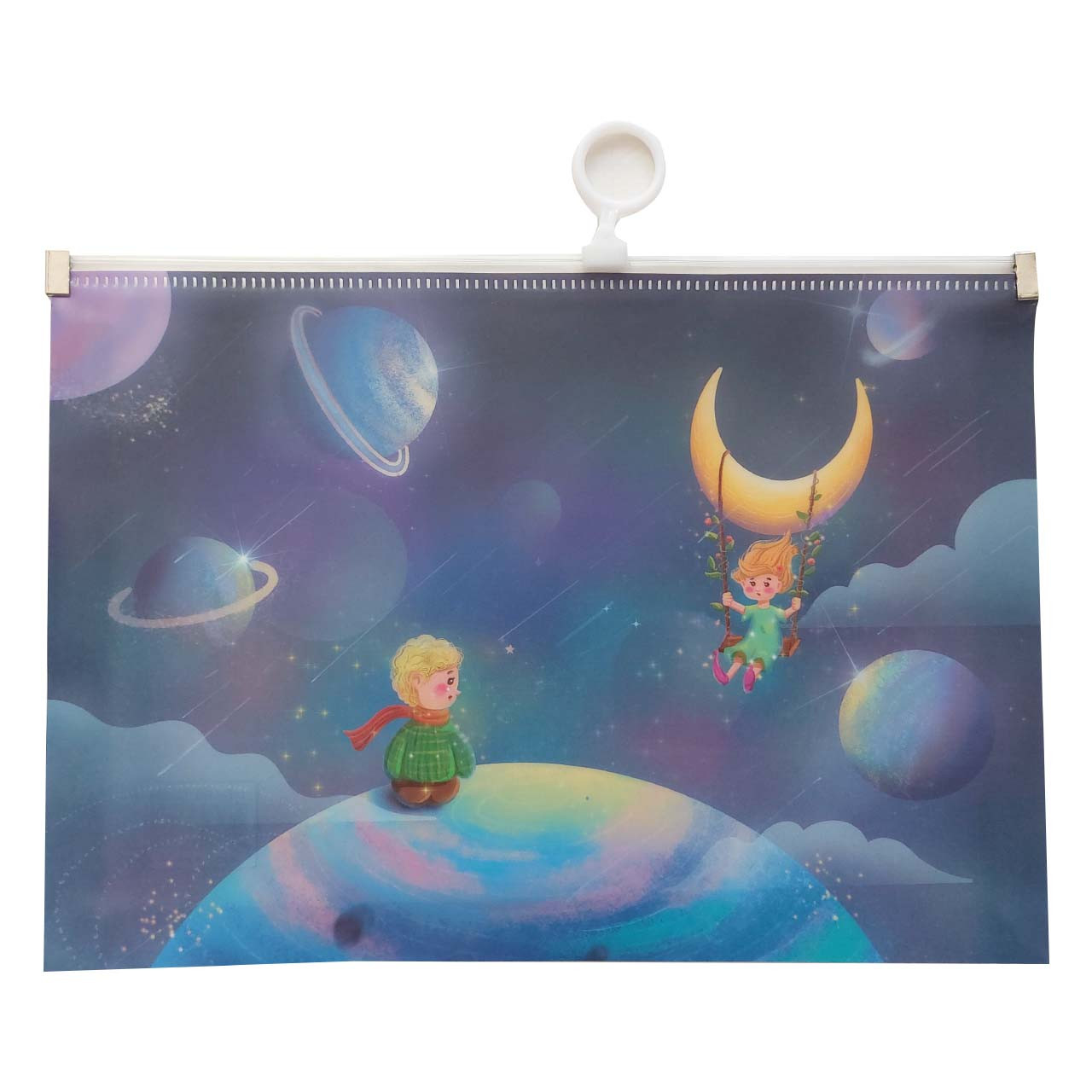 پوشه مدل زیپ دار طرح کهکشان و شازده کوچولو بسته 3 عددی