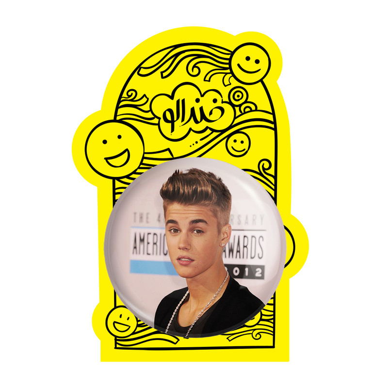 آینه جیبی خندالو طرح جاستین بیبر Justin Bieber مدل تاشو کد 2699