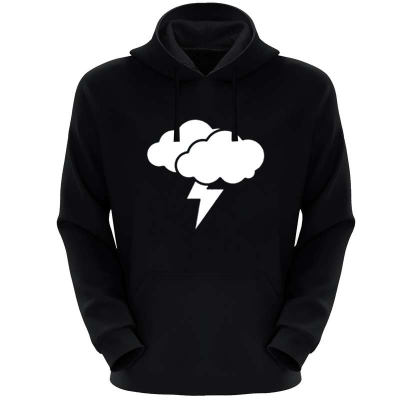 هودی مردانه مدل ابرورعدبرق S121 رنگ مشکی