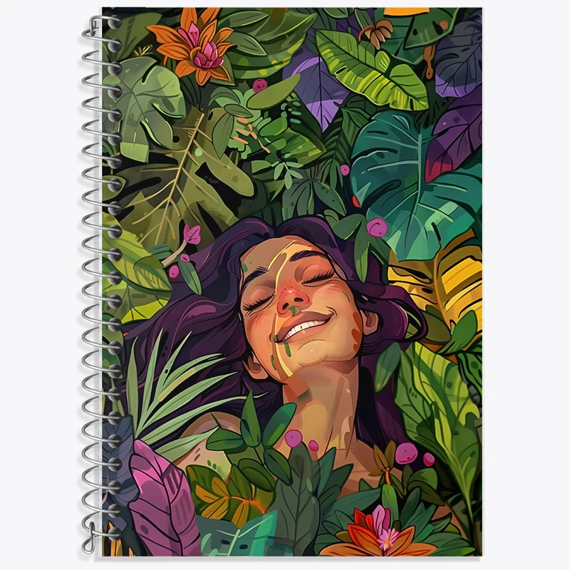 دفتر زبان 50 برگ خندالو مدل سه خط طرح دختر شاد کد F6023