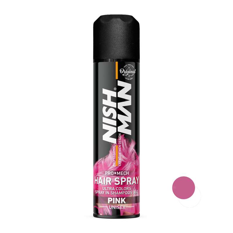 اسپری رنگ مو نیشمن مدل PRO MECH حجم 150 میلی لیتر رنگ صورتی اسپری رنگ مو نیشمن مدل PRO MECH حجم 150 میلی لیتر رنگ صورتی