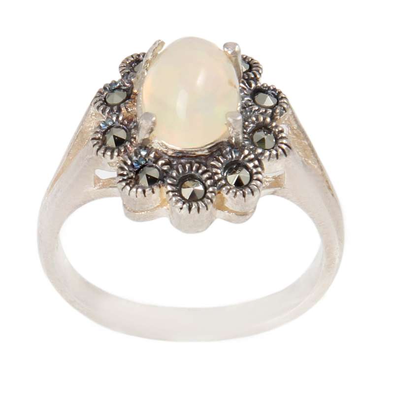 انگشتر نقره زنانه بازرگانی میلادی مدل سنگ اوپال کد AW_519