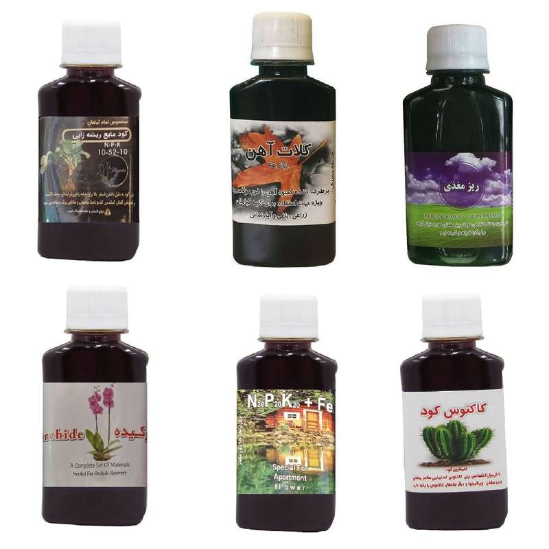 کود مایع فسفر ریشه زایی 10-52-10 و کلات آهن و ریز مغذی و کود ارکیده و کود کامل 20-20-20 و کود کاکتوس مدل life drop حجم 120 میلی لیتر کود مایع فسفر ریشه زایی 10-52-10 و کلات آهن و ریز مغذی و کود ارکیده و کود کامل 20-20-20 و کود کاکتوس مدل life drop حجم 120 میلی لیتر
