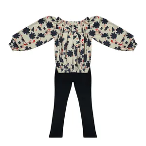 ست بلوز و شلوار دخترانه مدل شاین گلدار