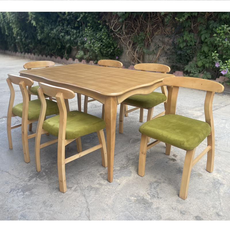 میز و صندلی ناهارخوری 6 نفره گالری چوب آشنایی مدل Khod-Kh-Mah6