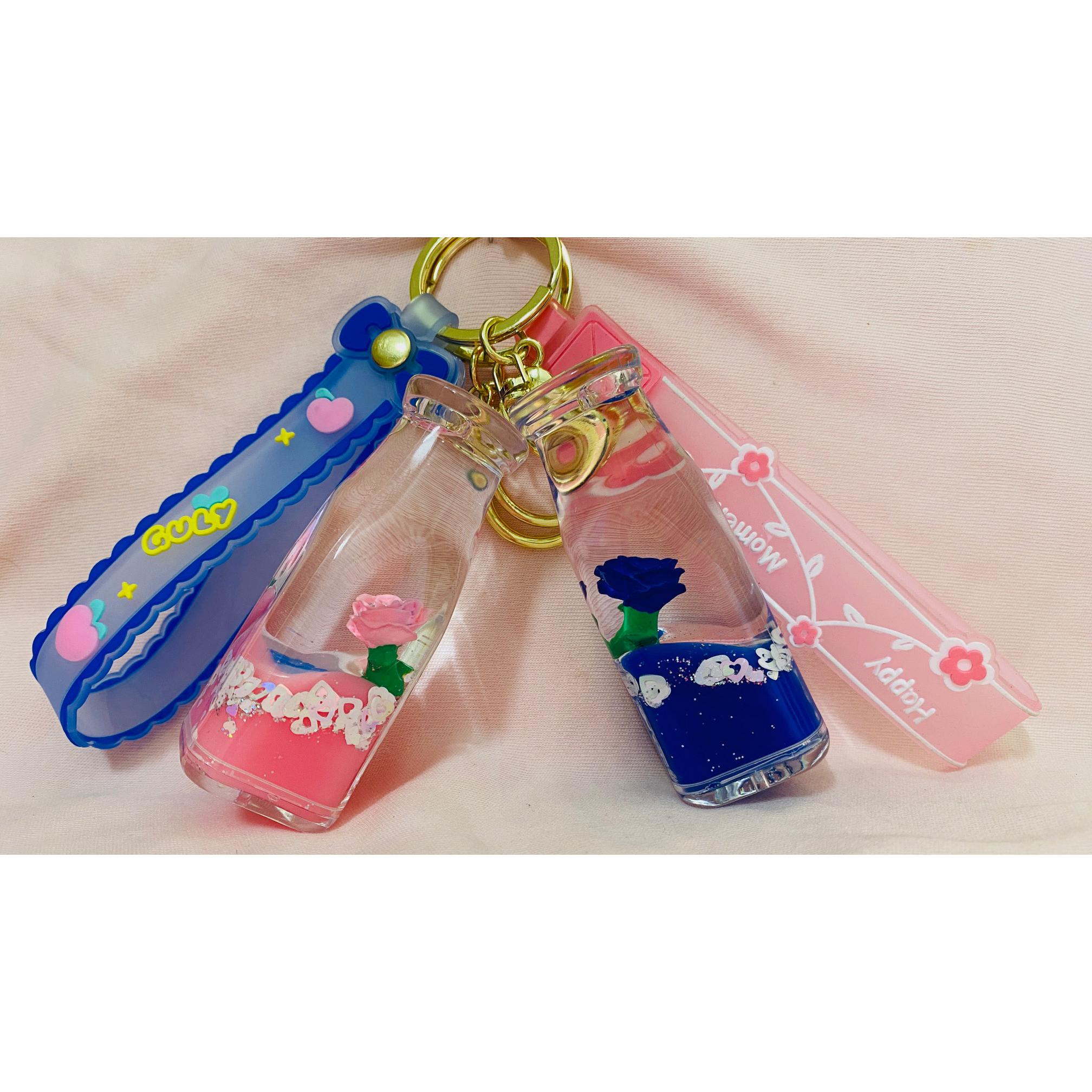 جاکلیدی مدل آکواریومی طرح بطری گل رز کد JIMI110