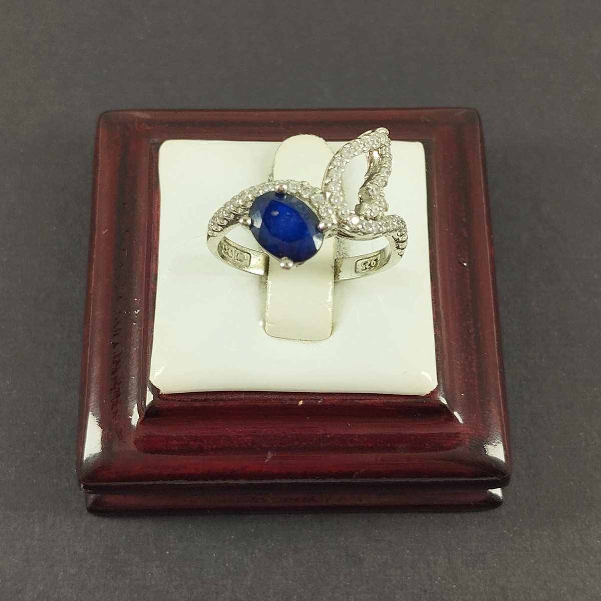 انگشتر نقره زنانه سلین کالا مدل یاقوت کبود کد 48