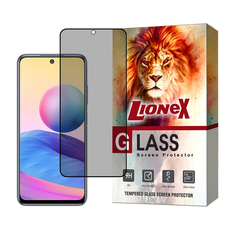 محافظ صفحه نمایش حریم شخصی لایونکس مدل PRIVFULLL مناسب برای گوشی موبایل شیائومی Redmi Note 10 4G / Note 10S / Note 11 4G / Note 11s / Poco M4 Pro 4G / Poco M5s