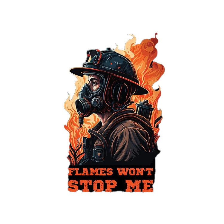 استیکر پارچه و لباس پاد آفرین مدل اتش نشان کد 4072