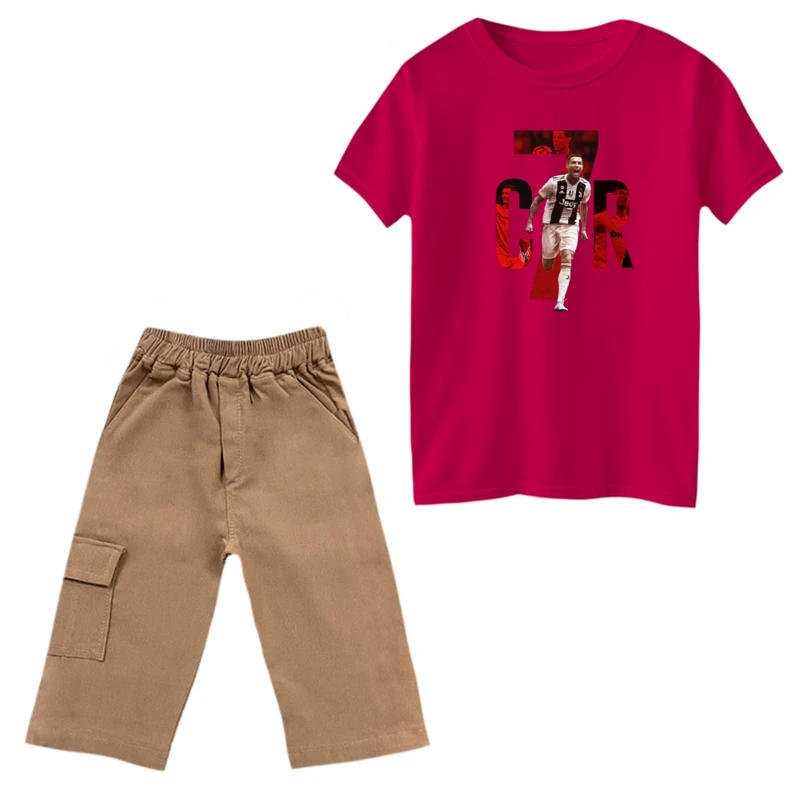 ست تی‌شرت و شلوارک پسرانه مدل رونالدو کد 6