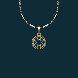 گردنبند طلا 18 عیار زنانه مدوپد مدل هندسی کد BB2-1-1263