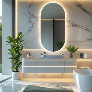 نقد و بررسی آینه سرویس بهداشتی آزالیا مدل بک لایت نوردار کپسولی FBC5080 سایز 50*80 سانتی متر توسط خریداران