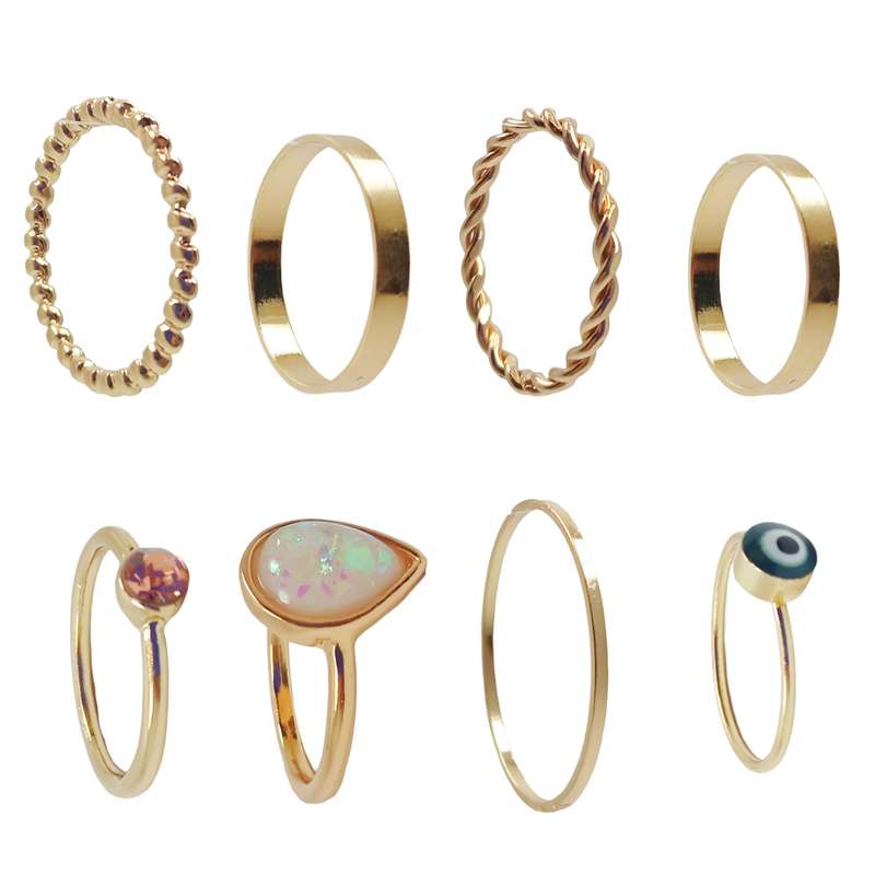 انگشتر زنانه مدل P8 بسته 8 عددی