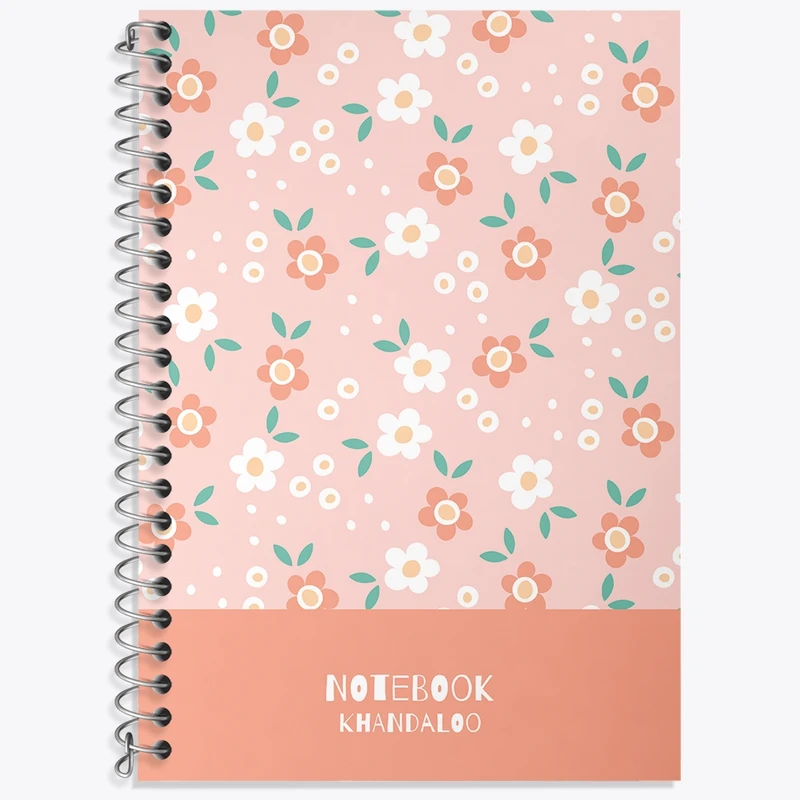 دفتر زبان 50 برگ خندالو مدل دو خط طرح گل گلی کد N1486