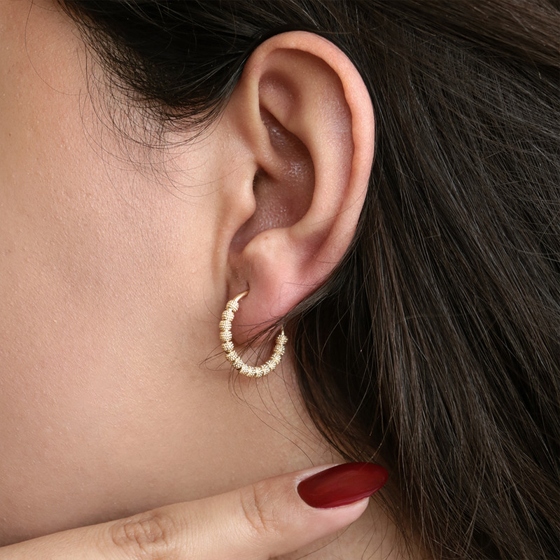 گوشواره حلقه‌ای طلا 18 عیار زنانه شهر طلای حجت مدل آرنیکا - 3