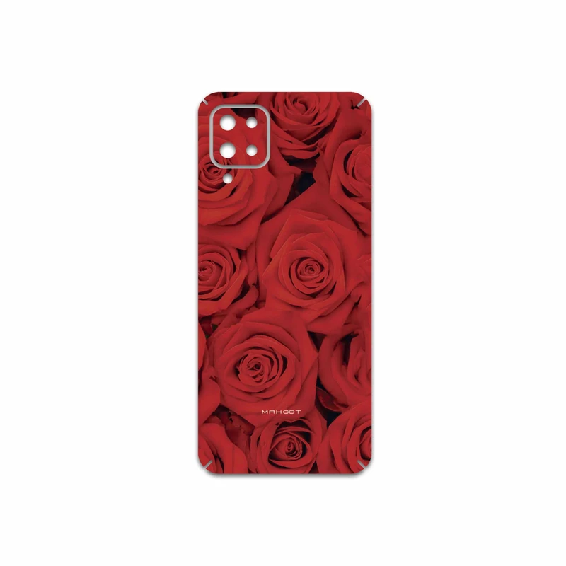 برچسب پوششی ماهوت مدل Red-Flower مناسب برای گوشی موبایل سامسونگ Galaxy A12 Nacho