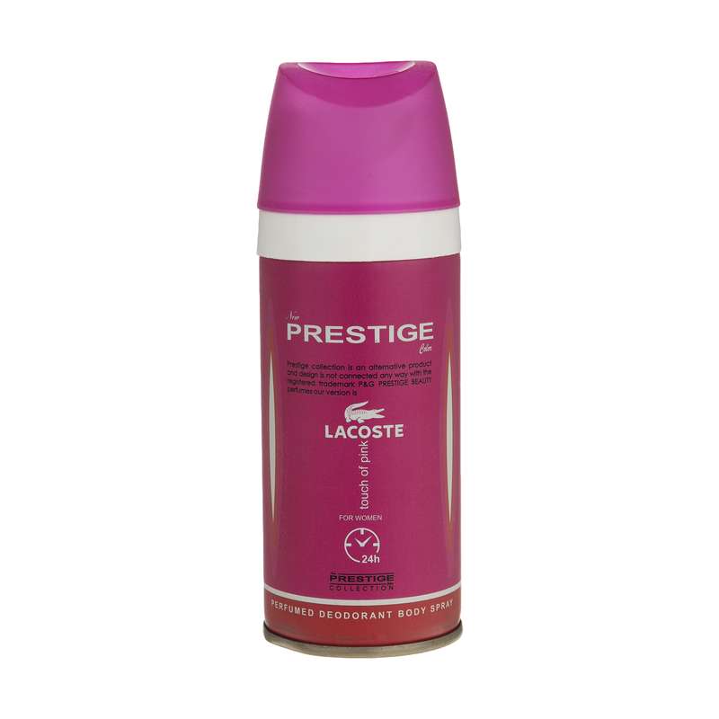 اسپری خوشبو کننده بدن زنانه پرستیژ مدل Lacoste Touch of Pink حجم 150 میلی لیتر اسپری خوشبو کننده بدن زنانه پرستیژ مدل Lacoste Touch of Pink حجم 150 میلی لیتر