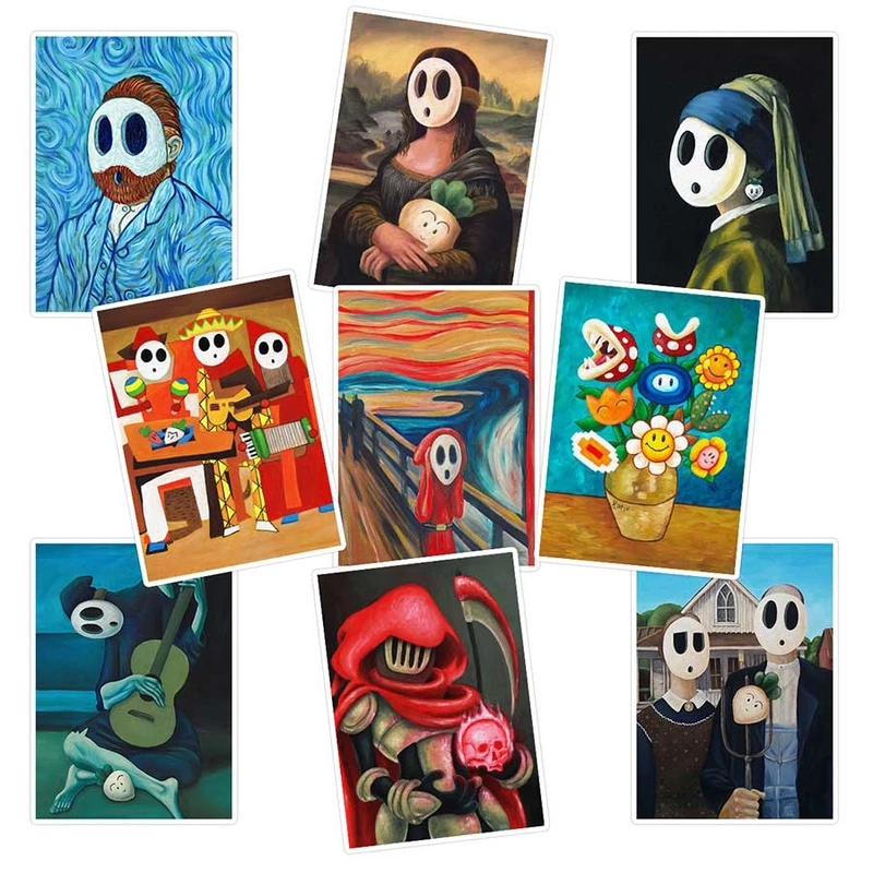  استیکر لپ تاپ ماسا دیزاین طرح painting کد SAM113 مجموعه 9 عددی