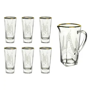 سرویس پارچ و لیوان 7 پارچه مدل استرلینگ طرح گندم